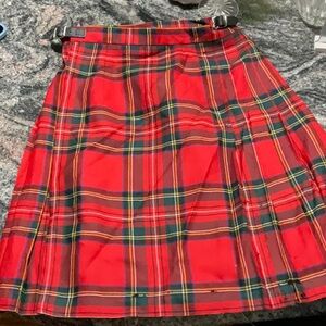 Red Tartan Plaid Skirt